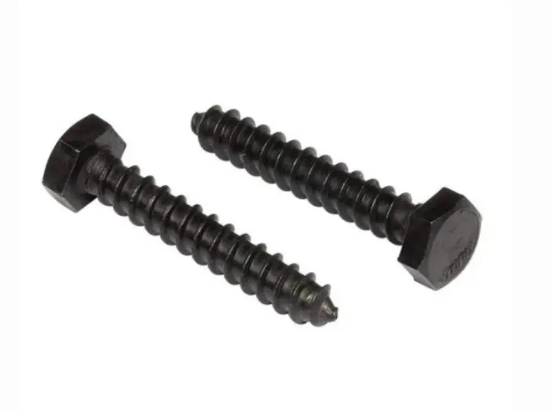 Heavy Duty sekskantet hoved træskruer sort finish
